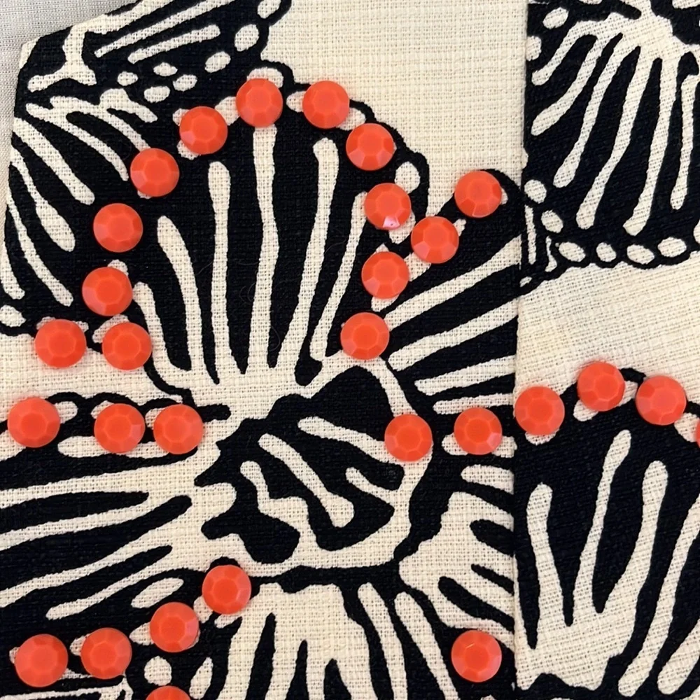 J. Crew Black and Orange Floral Top